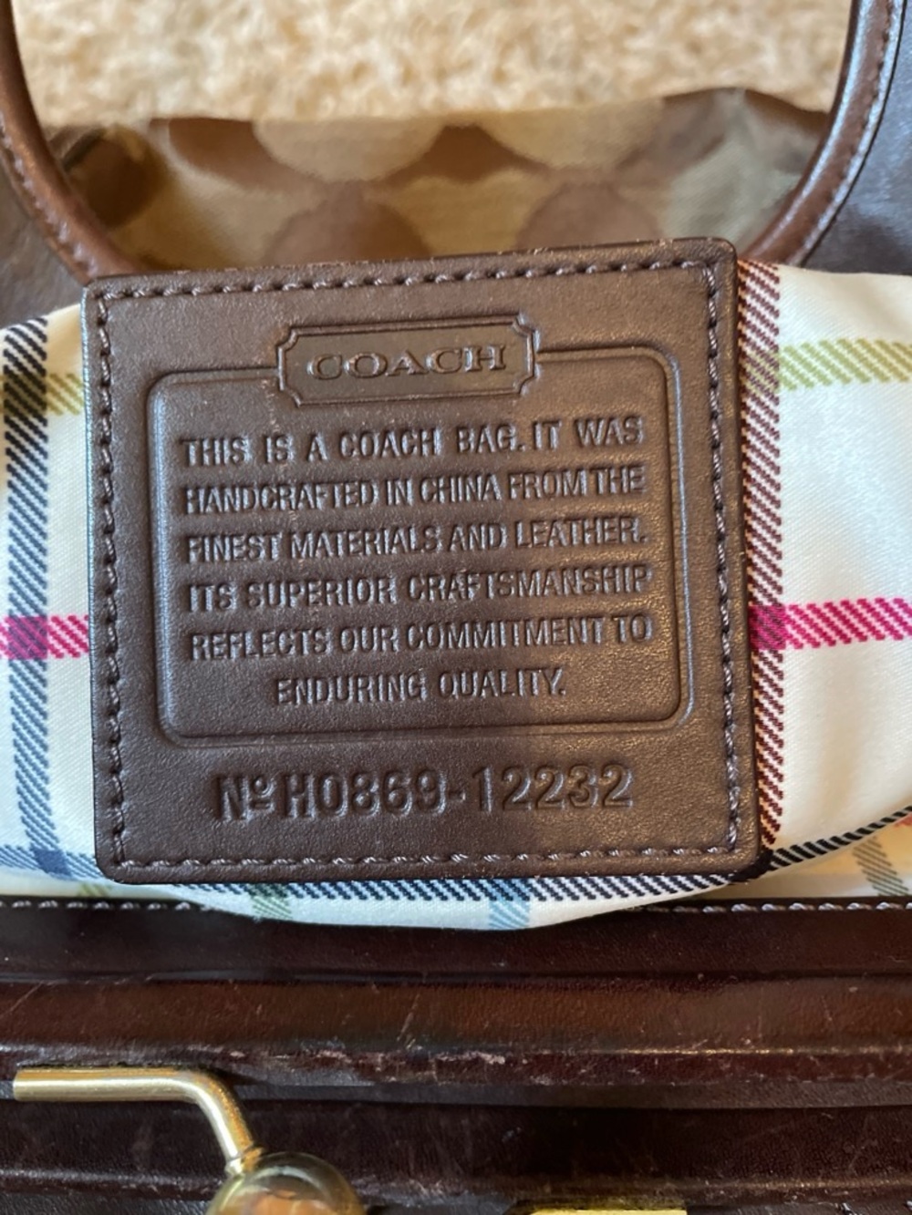 Coach Brown Signature Canvas Satchel with Leather Trim - Picture 4 of 8